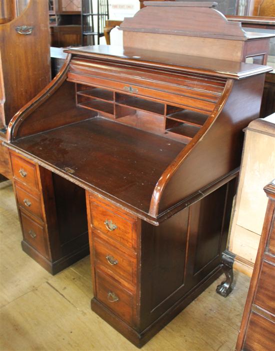 American mahogany roll top desk